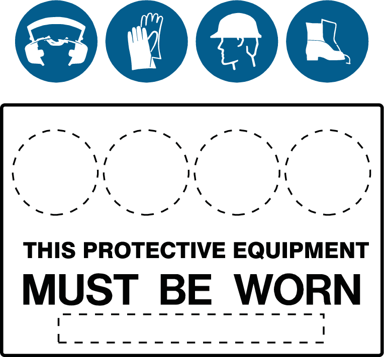Plastic Tags This Protective Equipment Must Be Worn Safety Sign